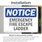 Signmission Emergency Fire Escape Ladder OSHA Notice Sign, Vinyl Decal, 10in W x 7in L, 2PK OS-2PACK-NS-D-710-L-11834 - alternate 3